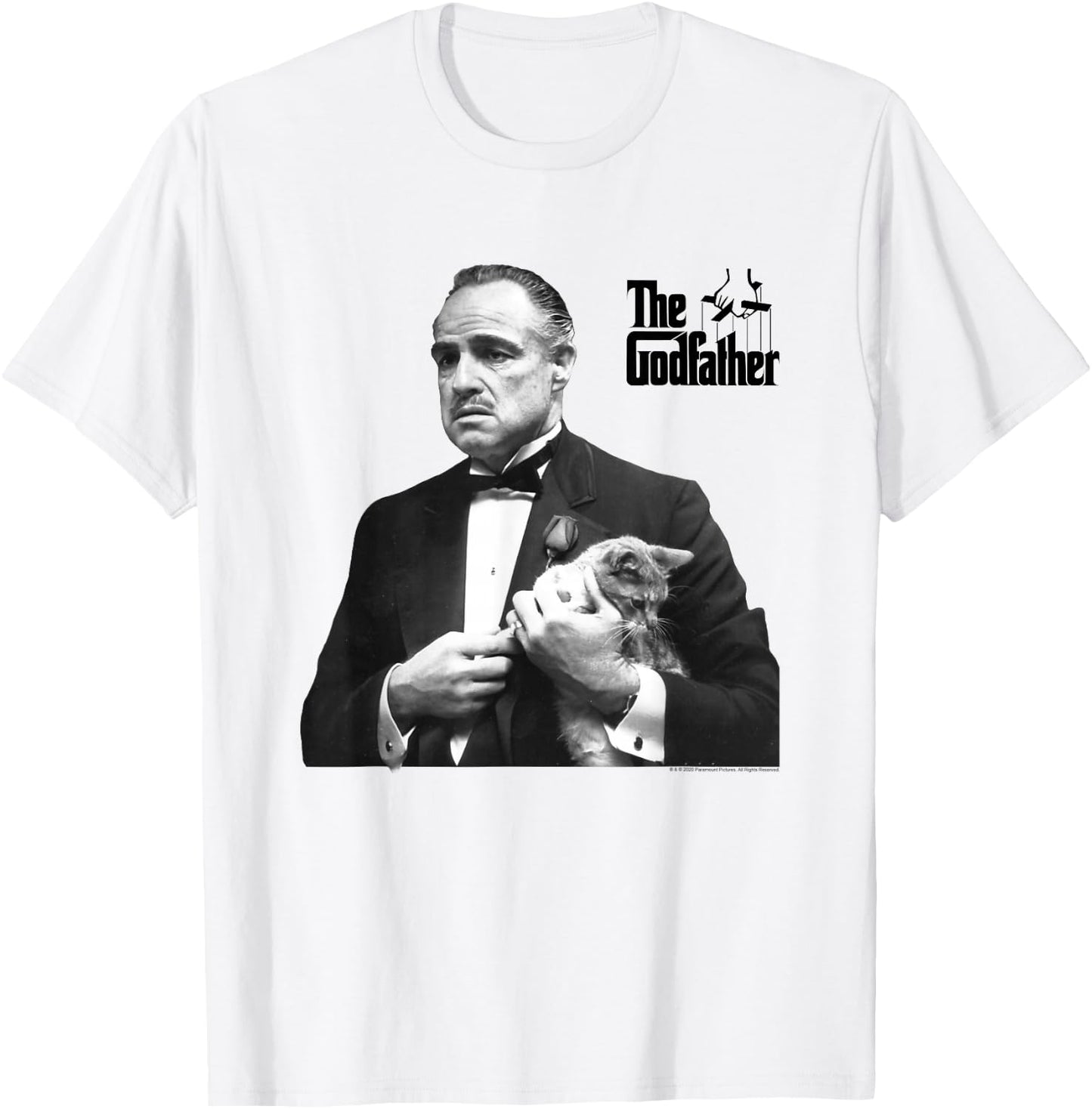The Godfather The Don with Cat T-Shirt - T-Shirt | White