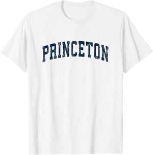 Princeton New Jersey NJ Vintage Sports Design Navy Design T-Shirt - T-Shirt | White