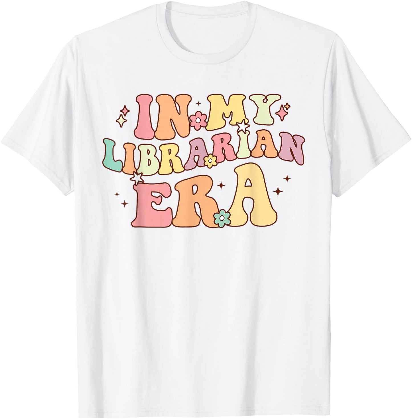 in My Librarian Era Retro Back to School Bookworm Book Lover T-Shirt - T-Shirt | White