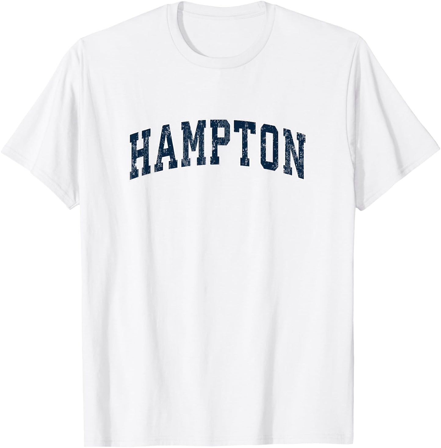 Hampton Virginia VA Vintage Sports Design Navy Design T-Shirt - T-Shirt | White