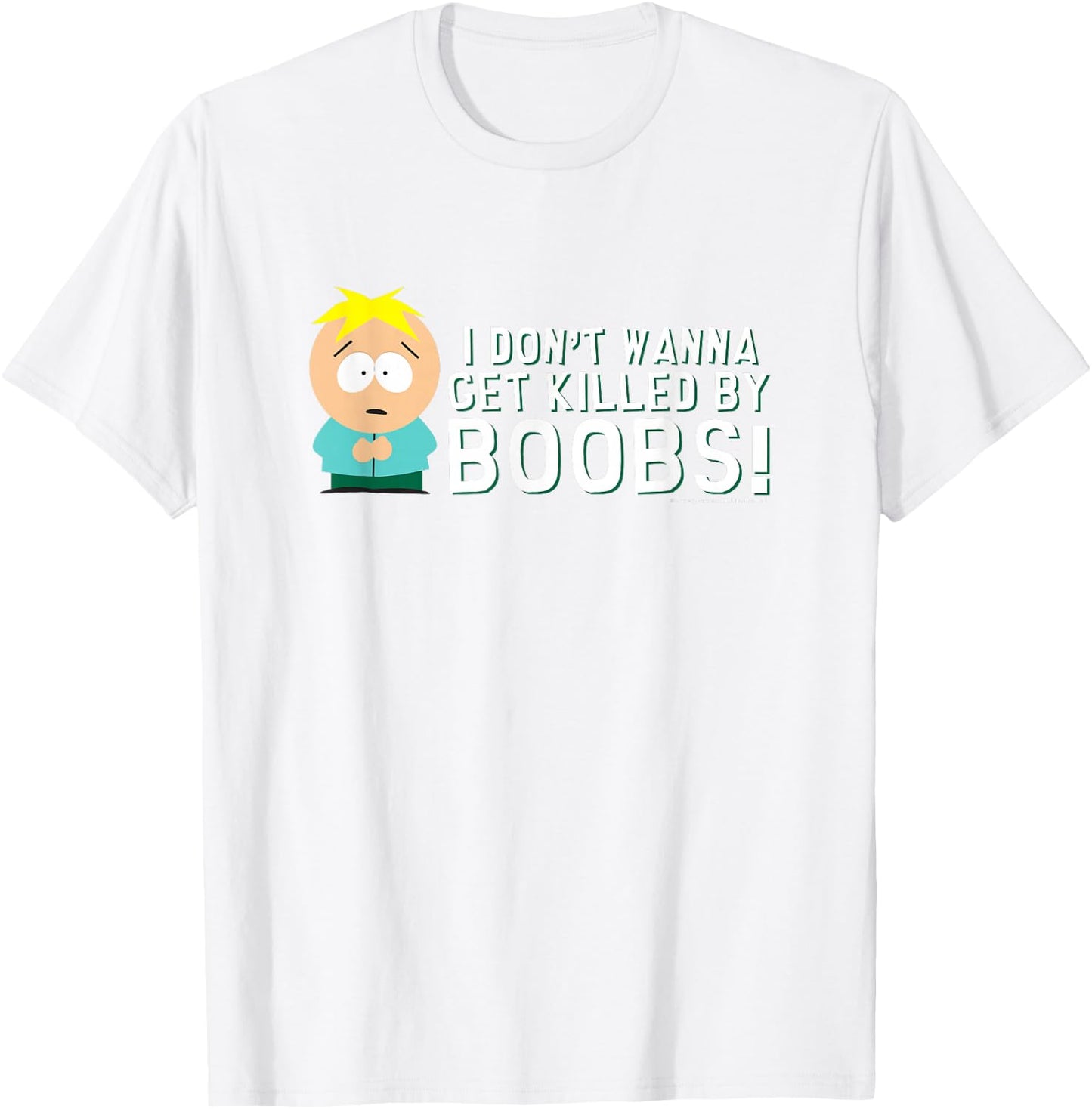 South Park Butters Killed By Boobs T-Shirt - T-Shirt | White