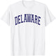 Delaware Arched Dark Blue Text T-Shirt - T-Shirt | White
