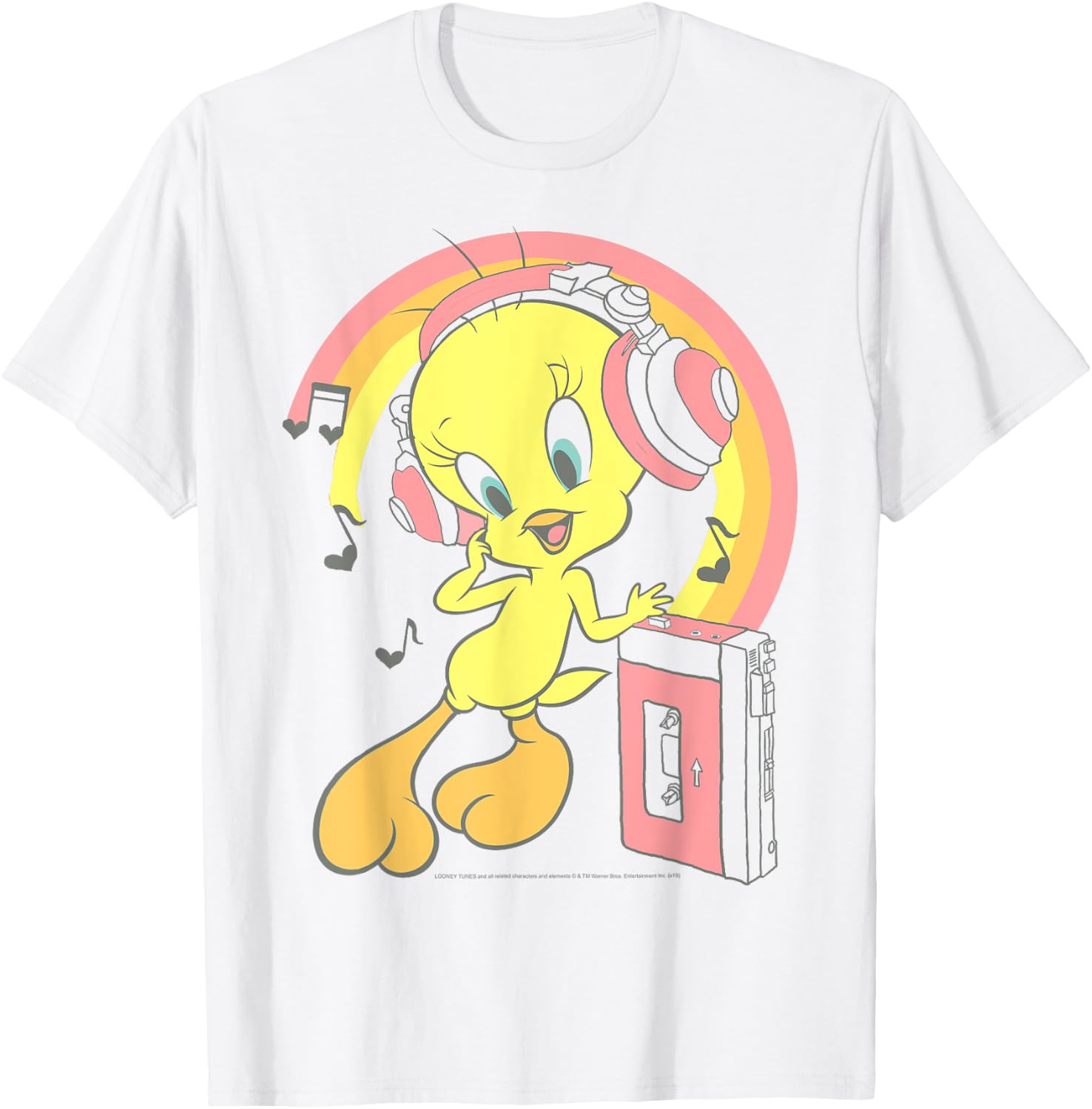 Looney Tunes Tweety Bird Music Rainbow T-Shirt - T-Shirt | White
