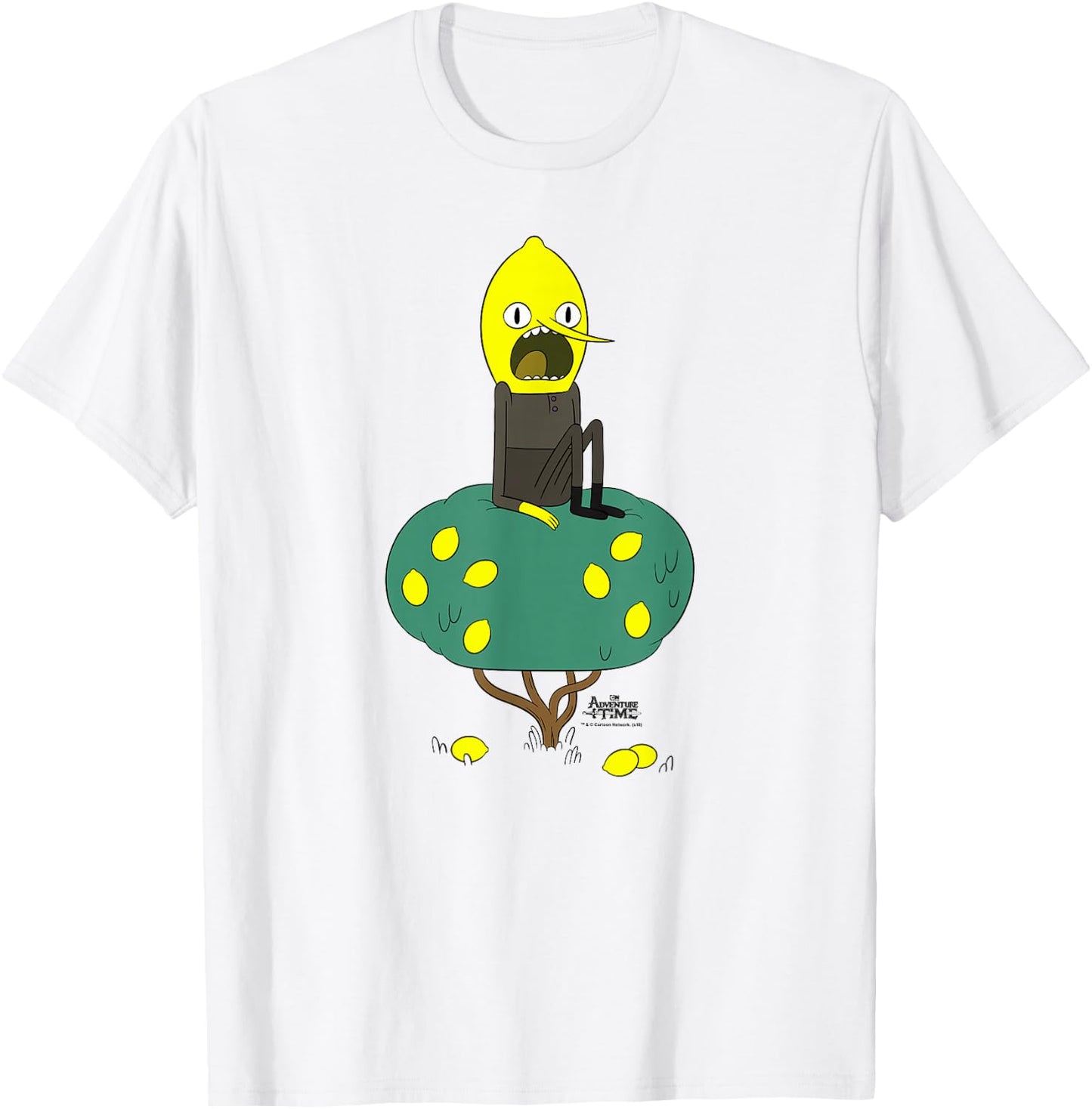 Cartoon Network Adventure Time Lemongrab Tree , Men's, Blue, Small, Short Sleeve, Classic Fit, Cotton 60% Polyester 40% T-Shirt - T-Shirt | White
