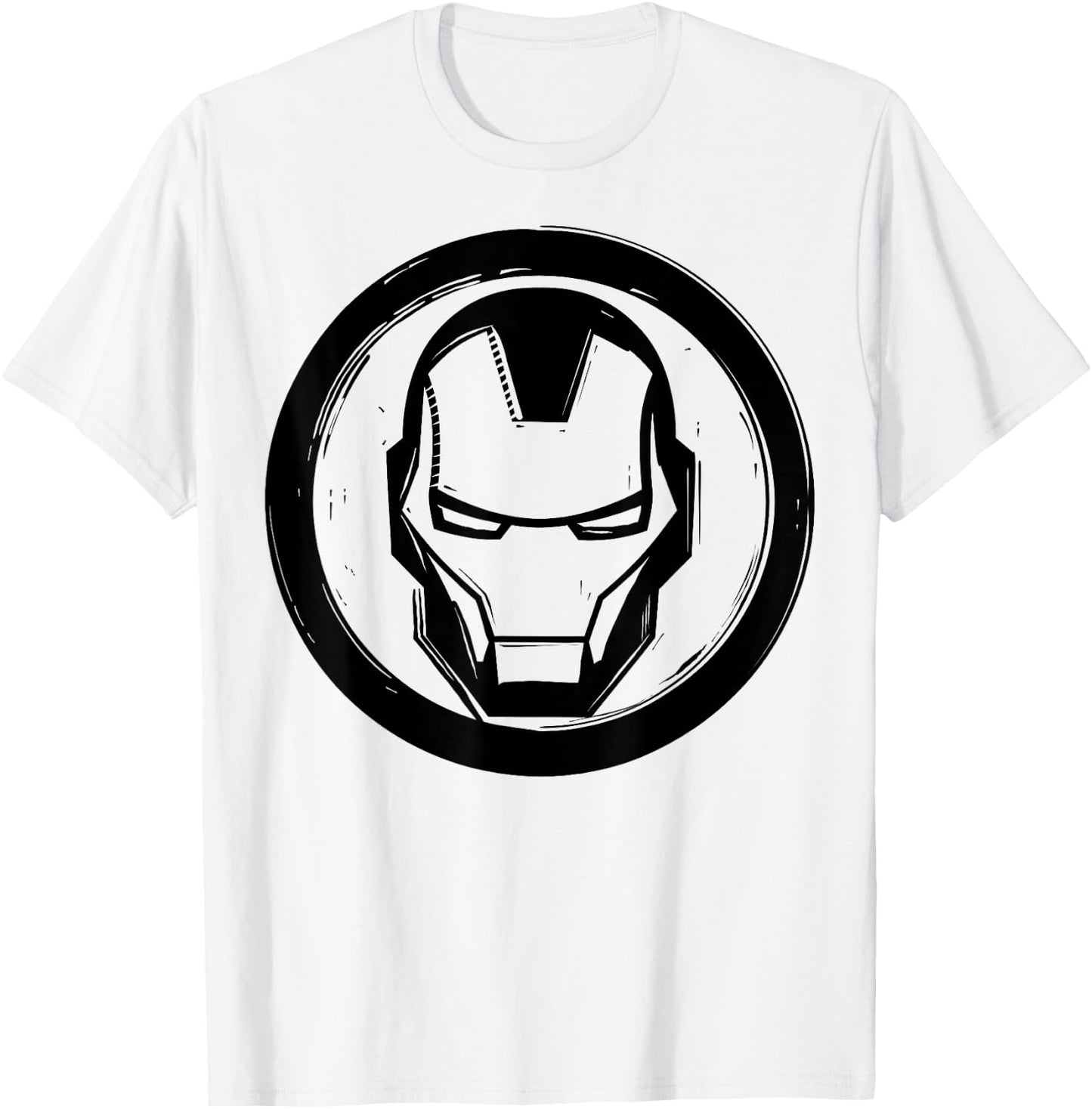 Marvel Iron Man Woodcut Logo T-Shirt - T-Shirt | White