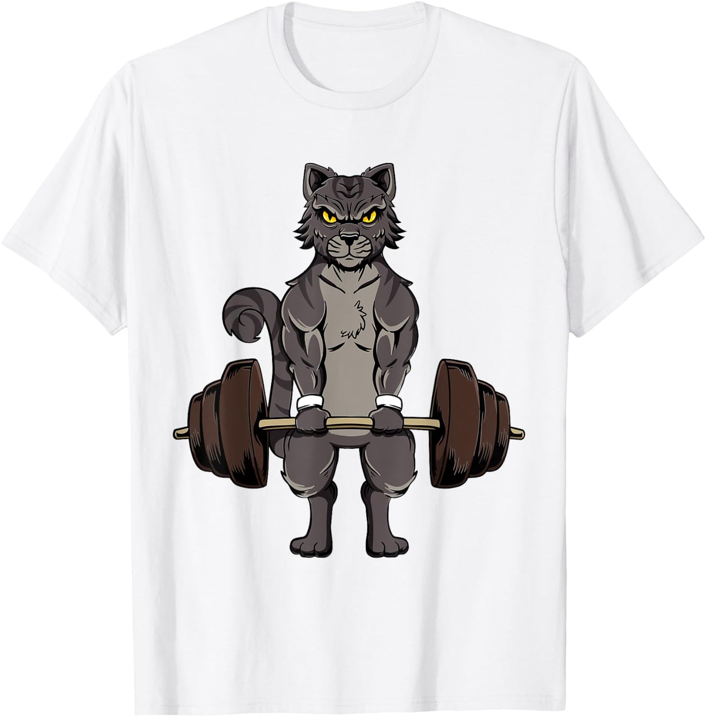 Deadlifting Cat Gym Workout Kitten Deadlifting Weightlifting Women T-Shirt - T-Shirt | White
