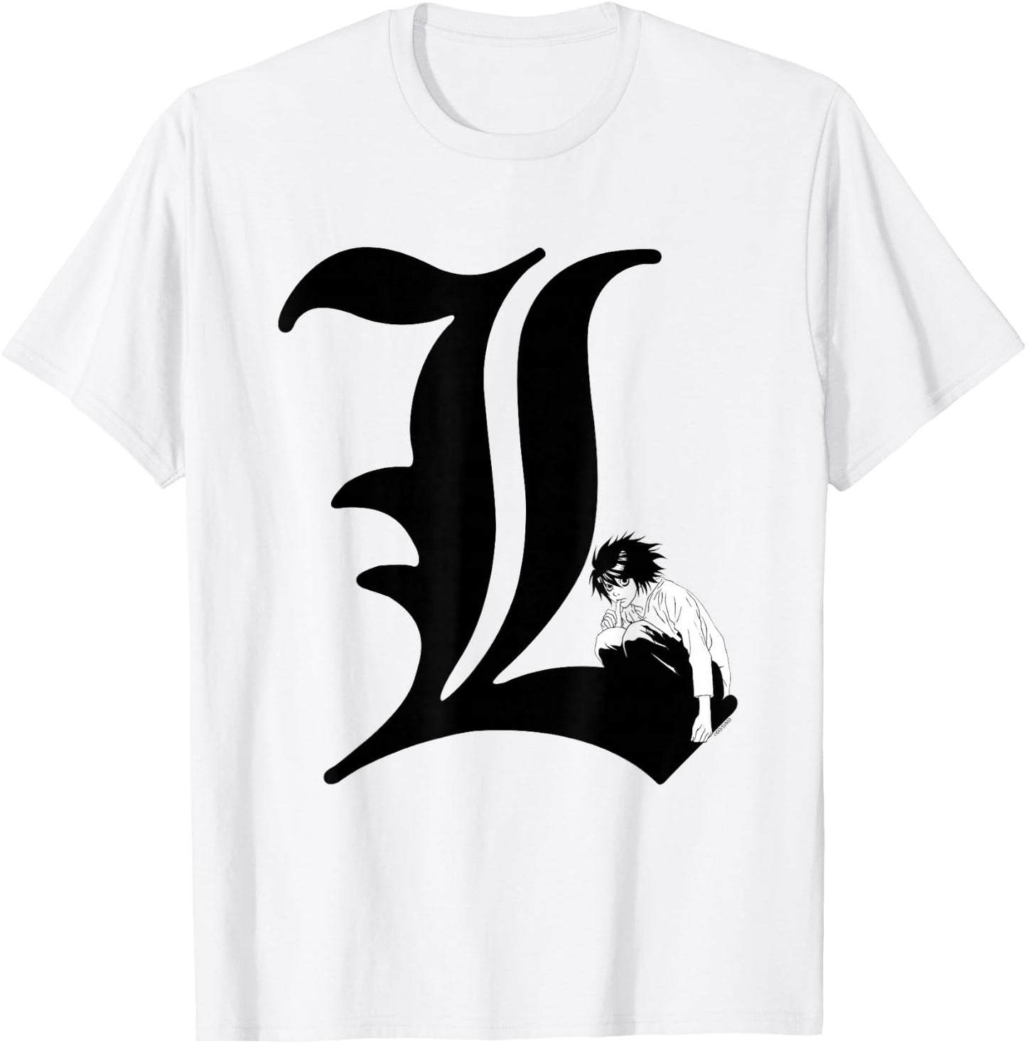 Death Note L Symbol Anime T-Shirt - T-Shirt | White