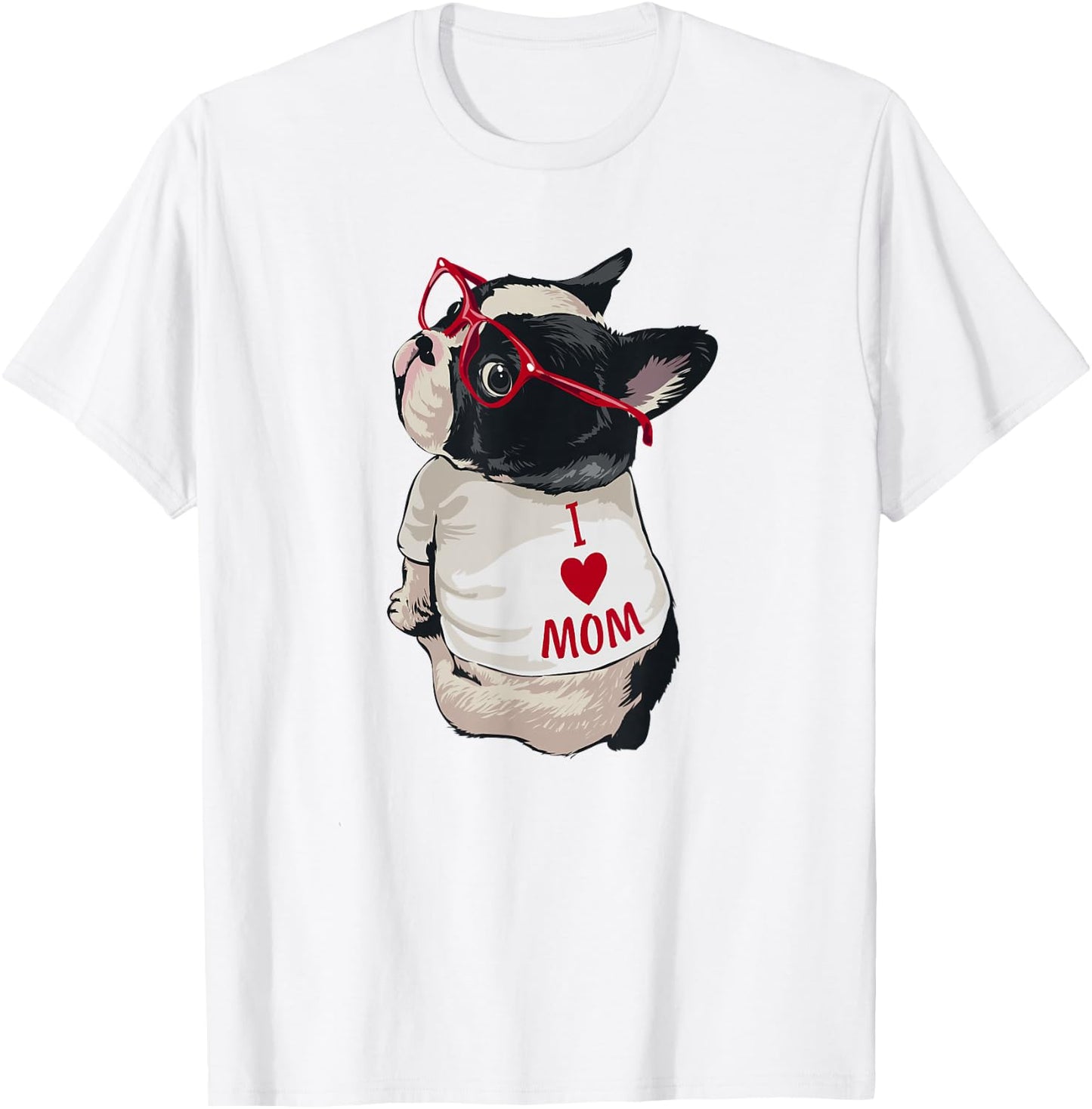Girls I Heart Mom Love Mama Boston Terrier Dog Lover T-Shirt - T-Shirt | White