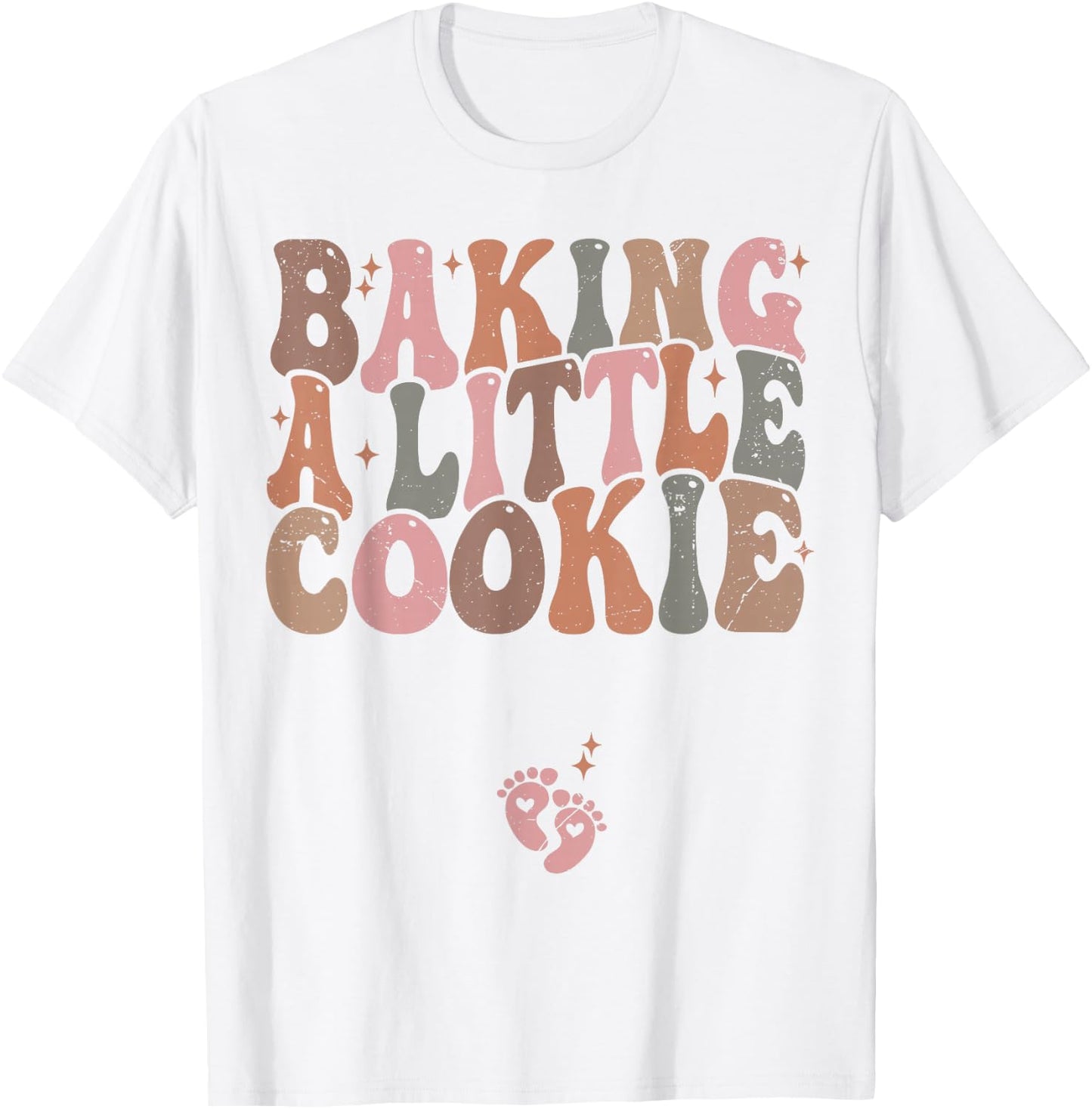 Baking a Little Cookie Christmas Pregnancy Announcement T-Shirt - T-Shirt | White