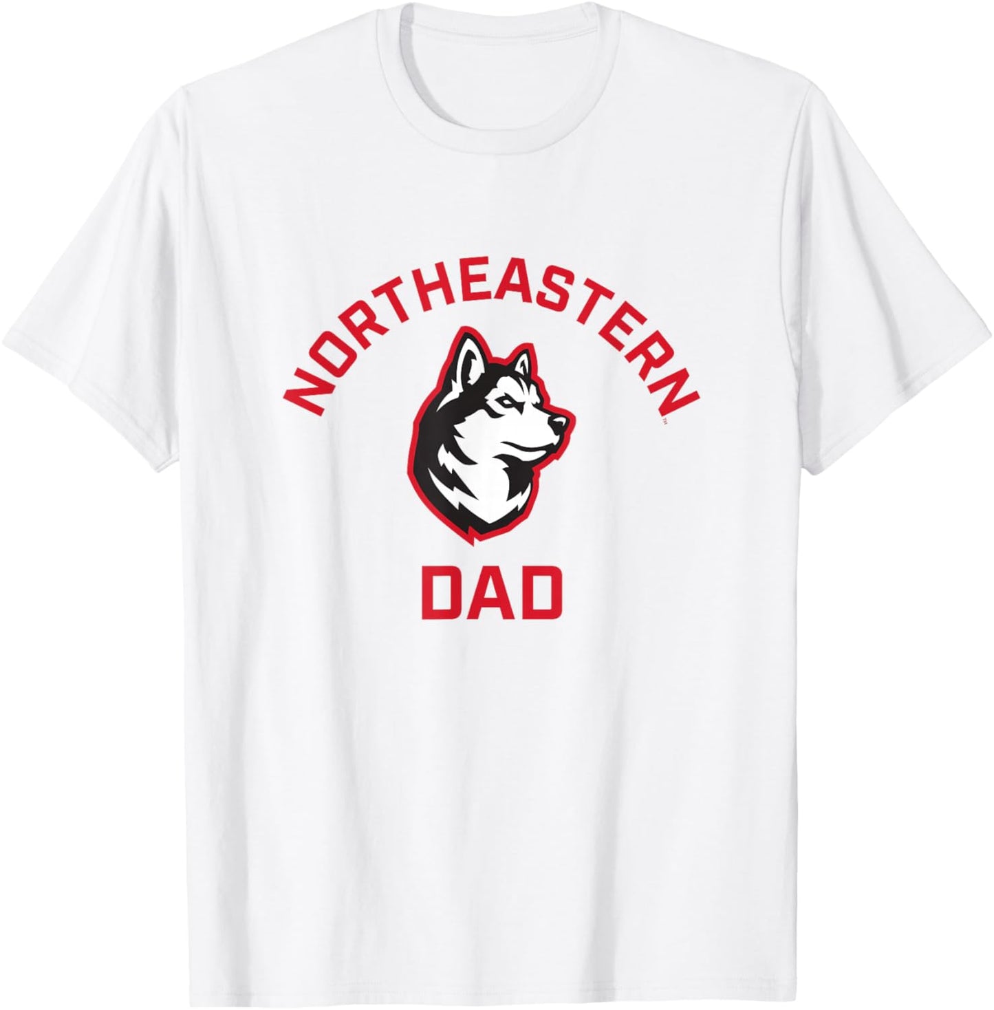Northeastern University NEU Huskies Arched Dad T-Shirt - T-Shirt | White