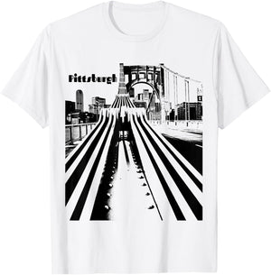 Pittsburgh City Skyline Bridge Steel City Pennsylvania 412 T-Shirt - T-Shirt | White