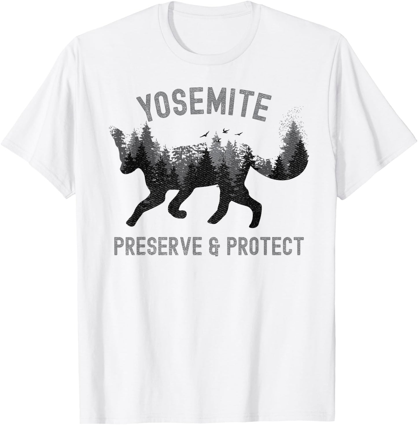 Preserve & Protect Fox Yosemite Vintage Wildlife T-Shirt - T-Shirt | White