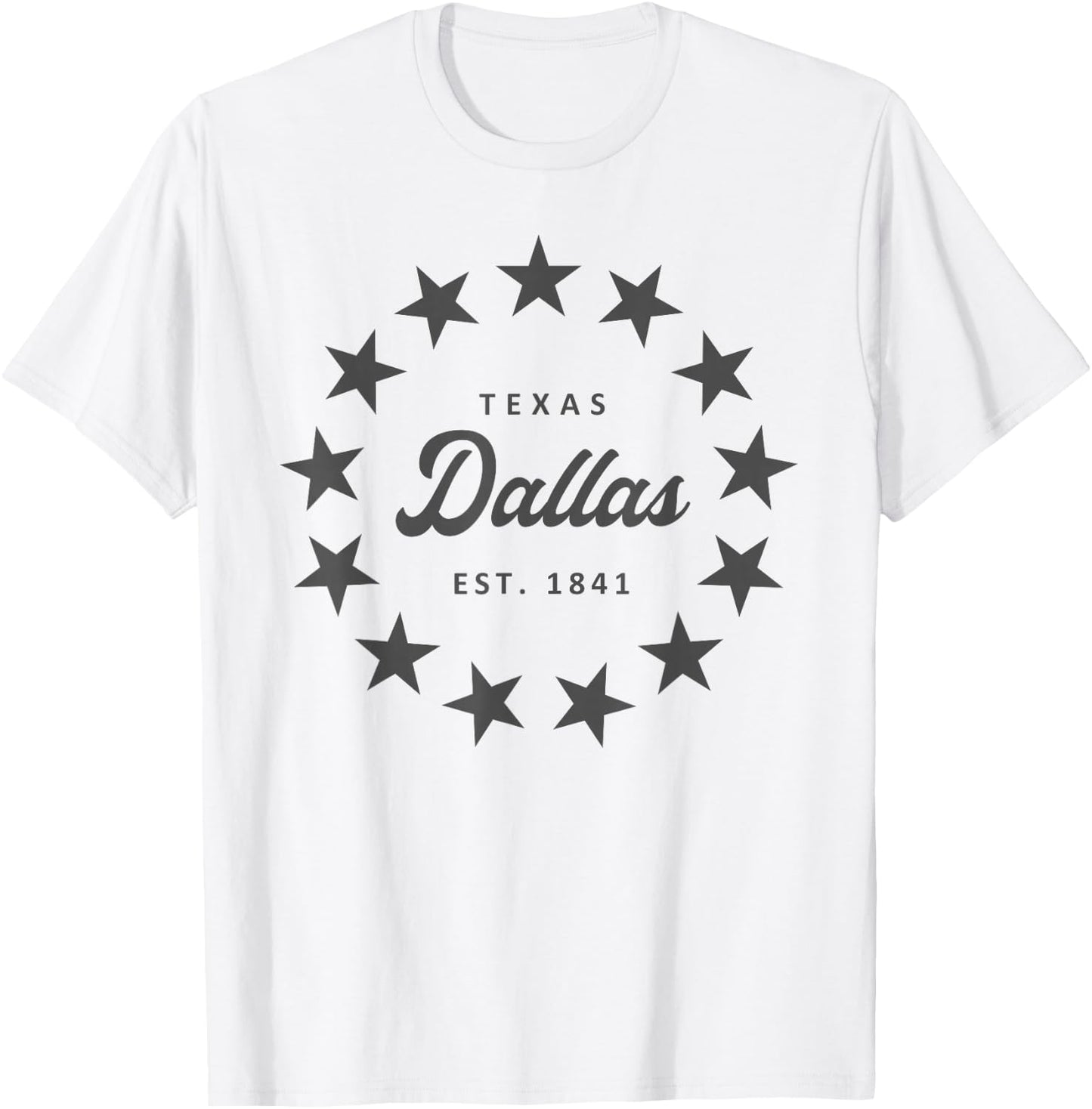 Dallas Texas Classic Vintage Retro Style Novelty Graphic T-Shirt - T-Shirt | White