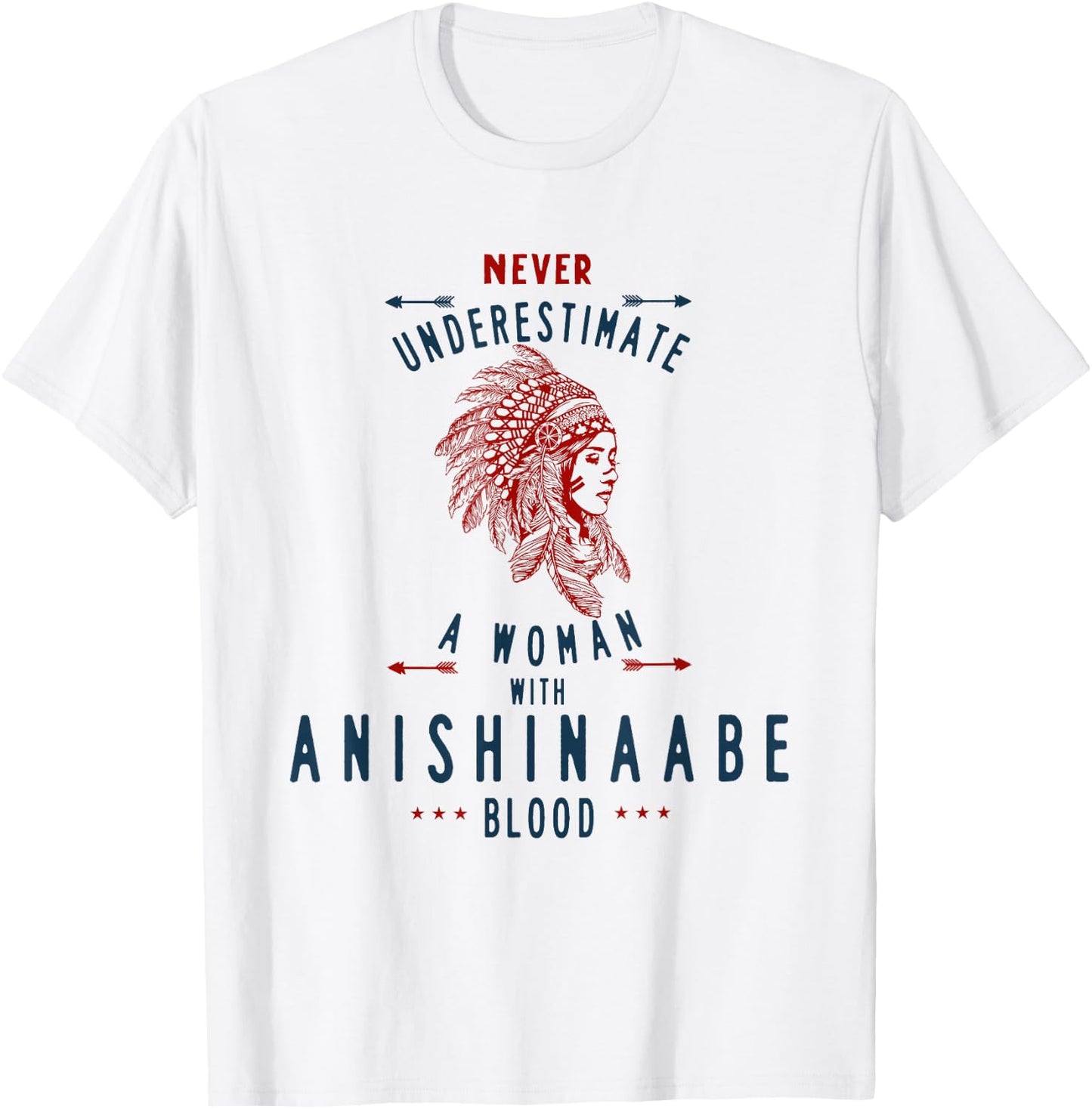 Anishinaabe Native American Indian Woman No Underestimate T-Shirt - T-Shirt | White