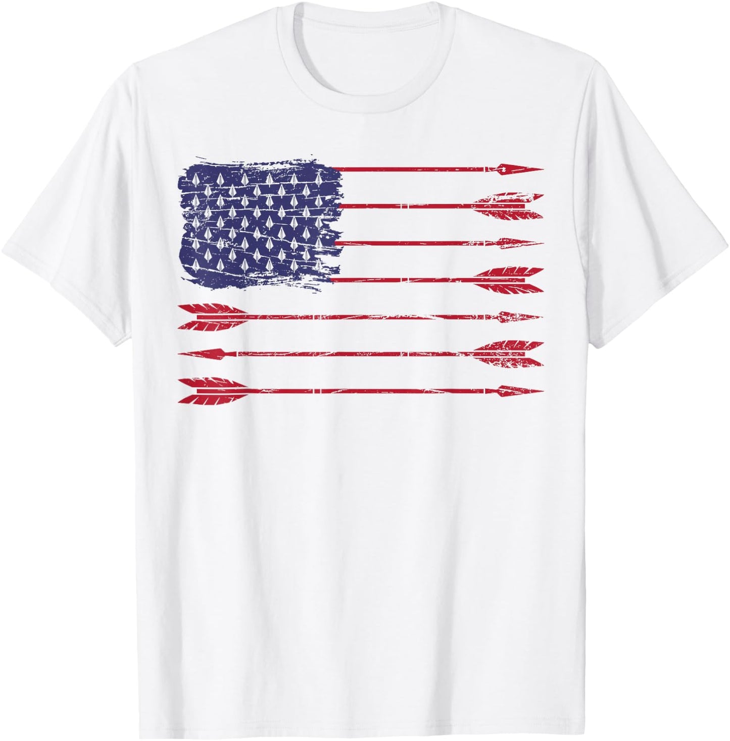American Flag Arrow Archery Bowhunting Gifts Archer Hunter T-Shirt - T-Shirt | White