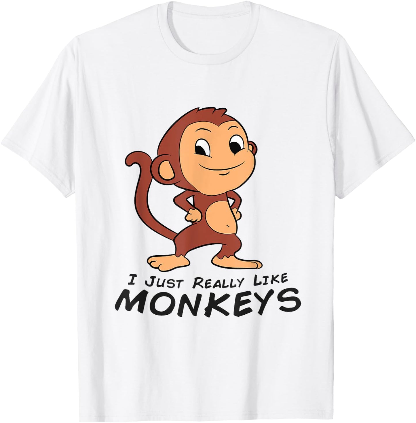 I Just Really Like Monkeys Cute Monkey T-Shirt - T-Shirt | White