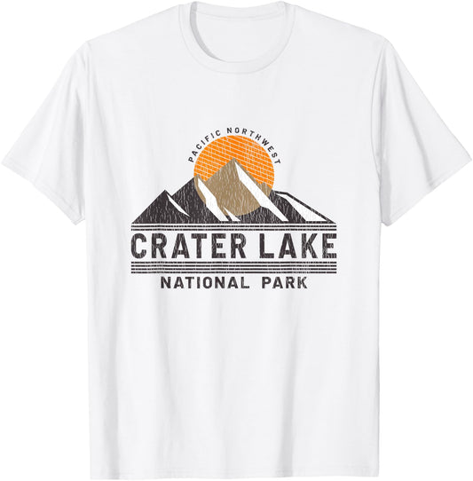 Retro Crater Lake National Park - Pacific Northwest Souvenir T-Shirt - T-Shirt | White