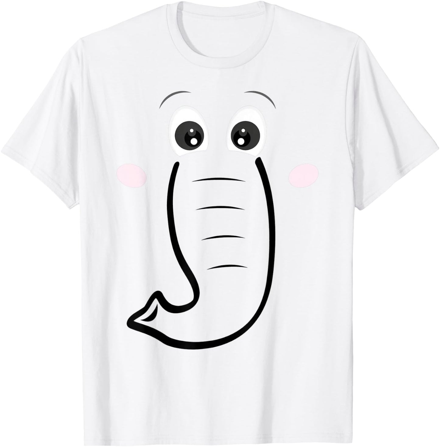 Elephant Face, Cartoon Style, Easy Halloween Costume T-Shirt - T-Shirt | White