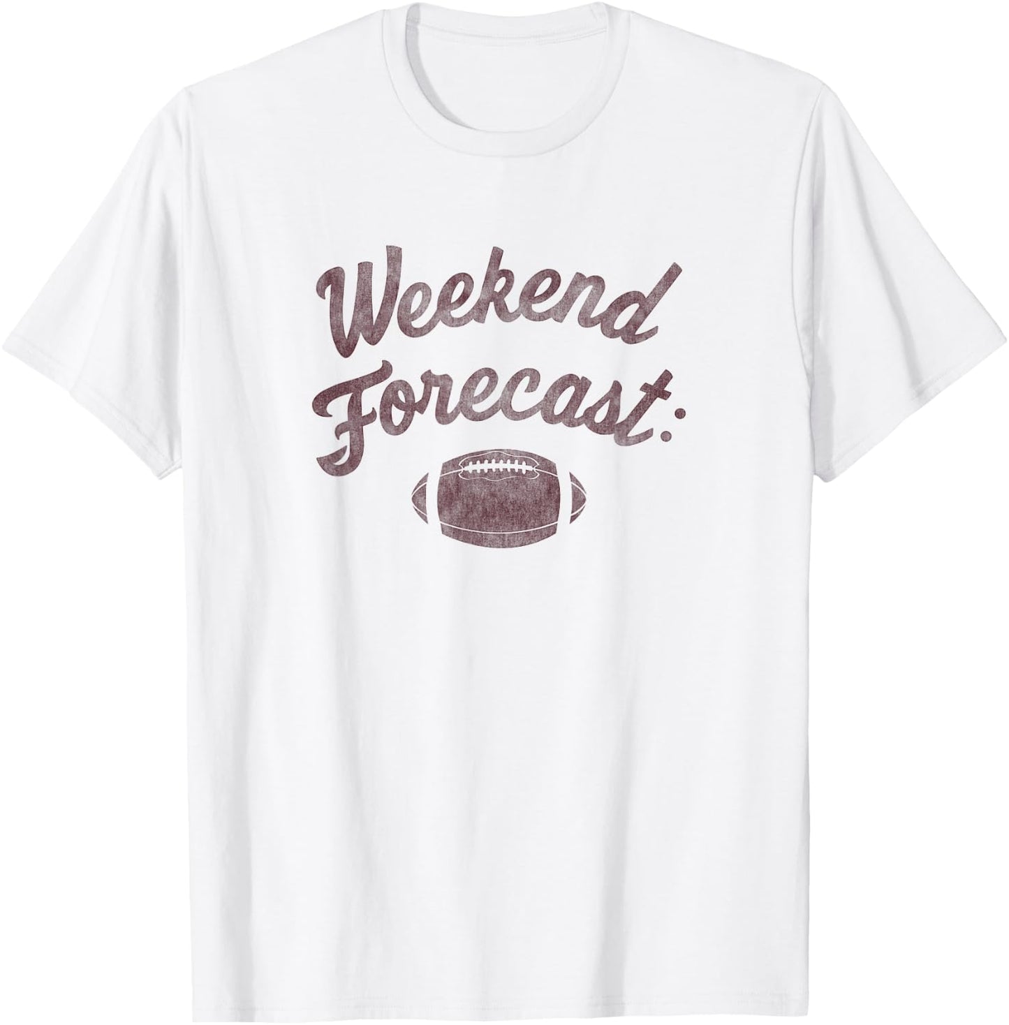 Fifth Sun Weekend Forecast Football Stamp T-Shirt - T-Shirt | White