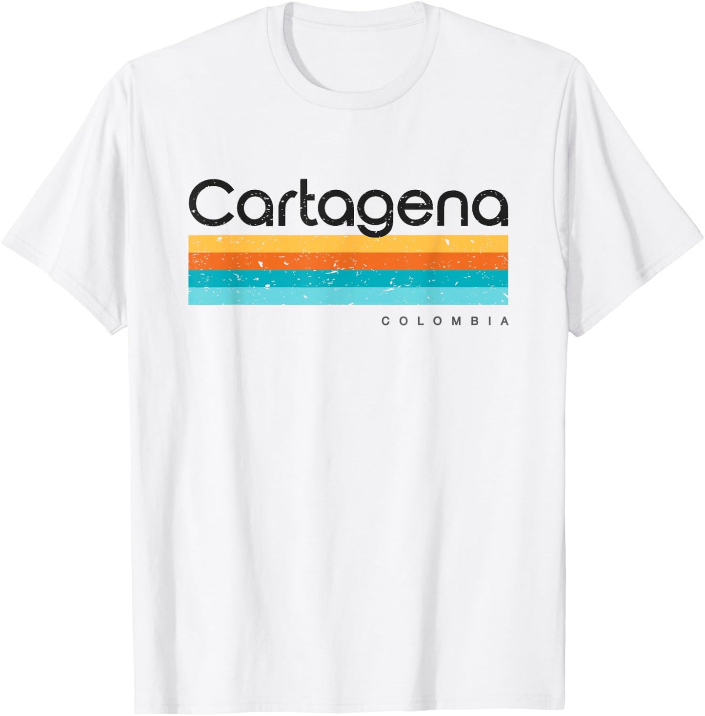 Vintage Cartagena Colombia Retro Design T-Shirt - T-Shirt | White