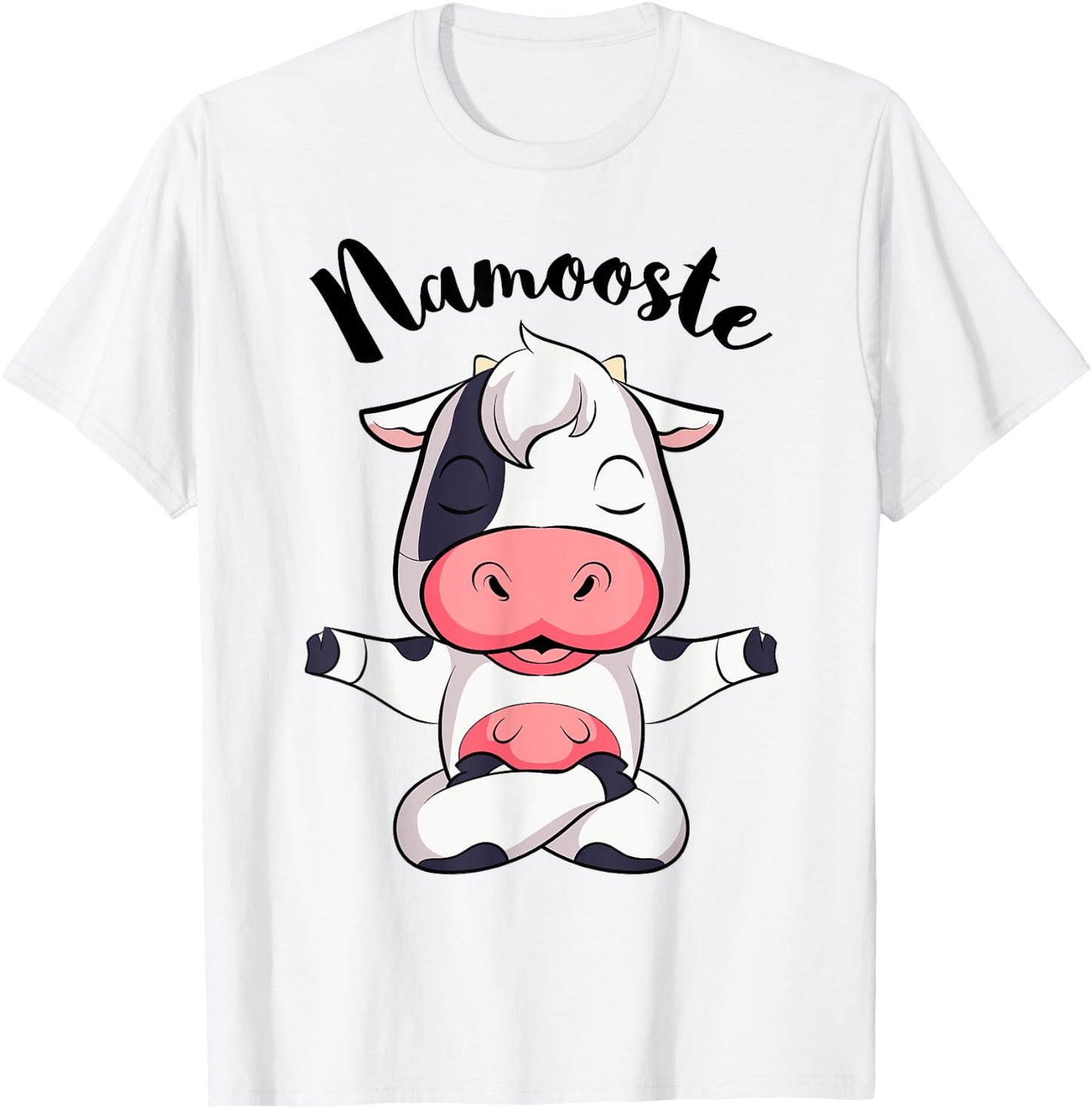 Namoostee Cow Shirt Women Girls Cow Lover Gifts Namaste Yoga T-Shirt - T-Shirt | White
