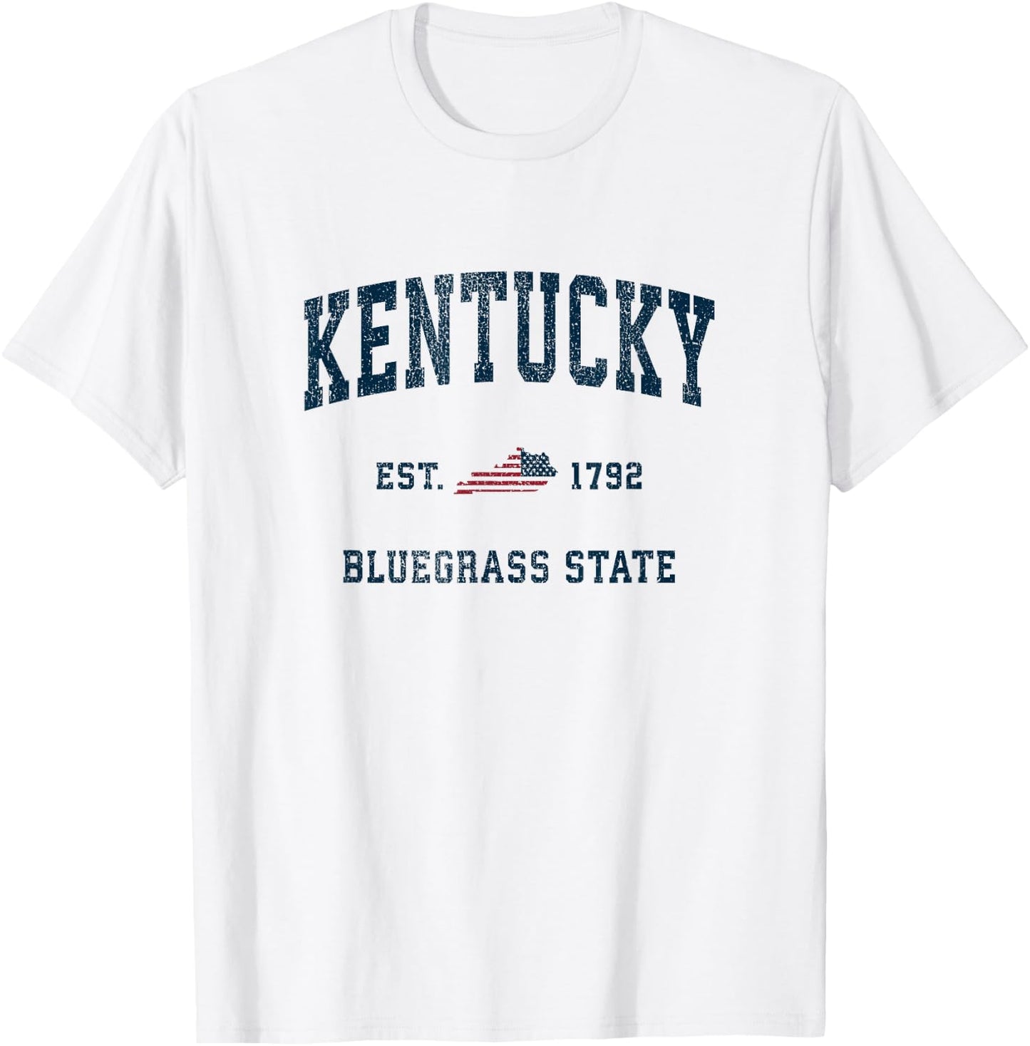 Kentucky Vintage American Flag USA Sports Design Kids Men T-Shirt - T-Shirt | White