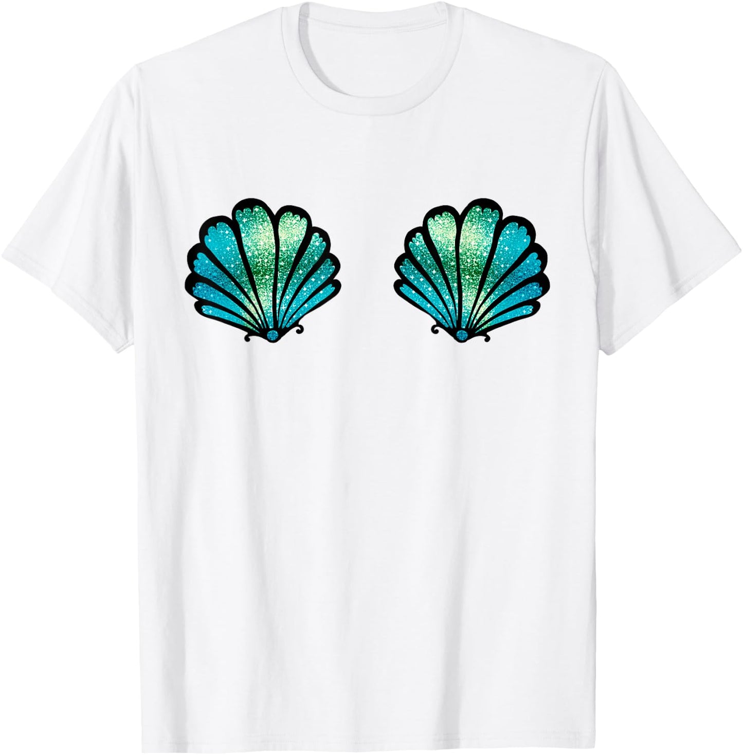 Mermaid, Seashell, Sea, Shell, Bikini, Carnival, Halloween T-Shirt - T-Shirt | White