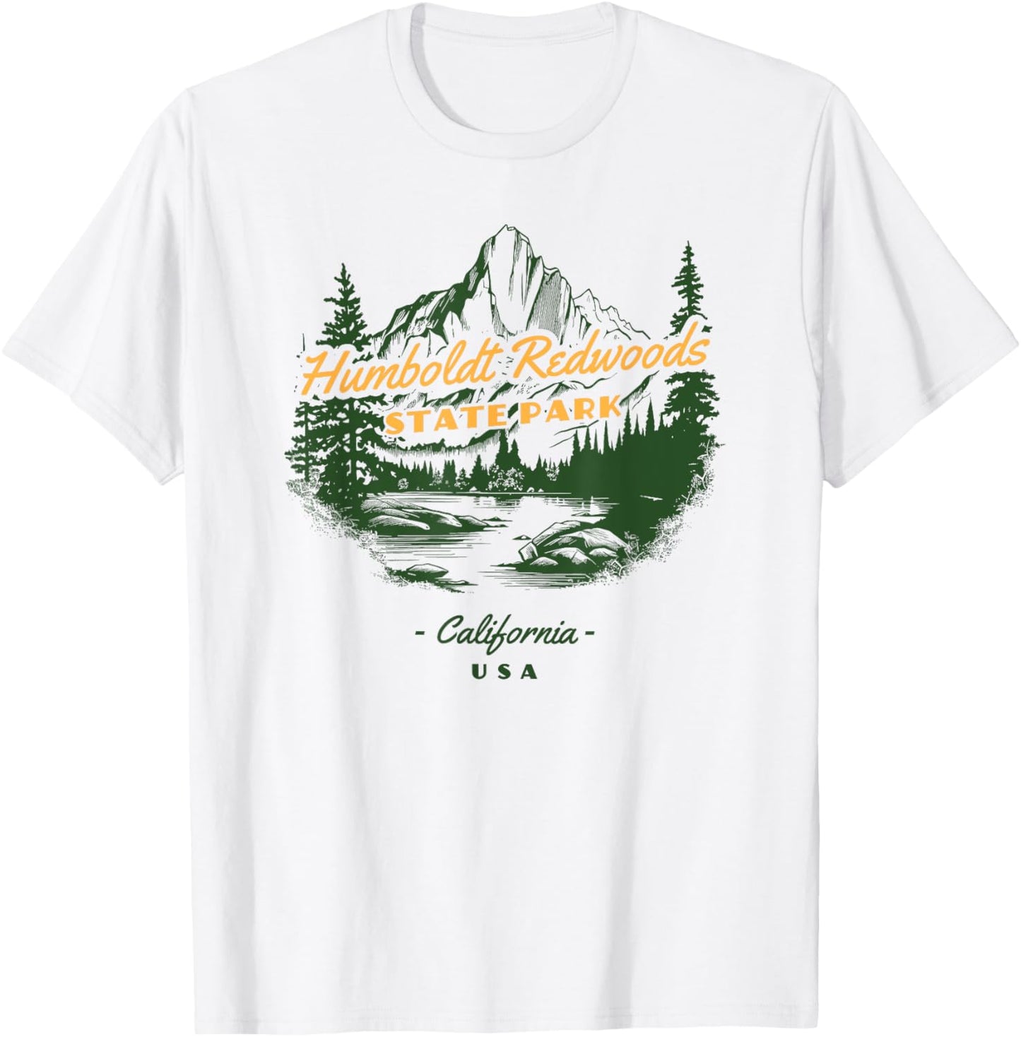 Humboldt Redwoods State Park California Retro Vintage T-Shirt - T-Shirt | White