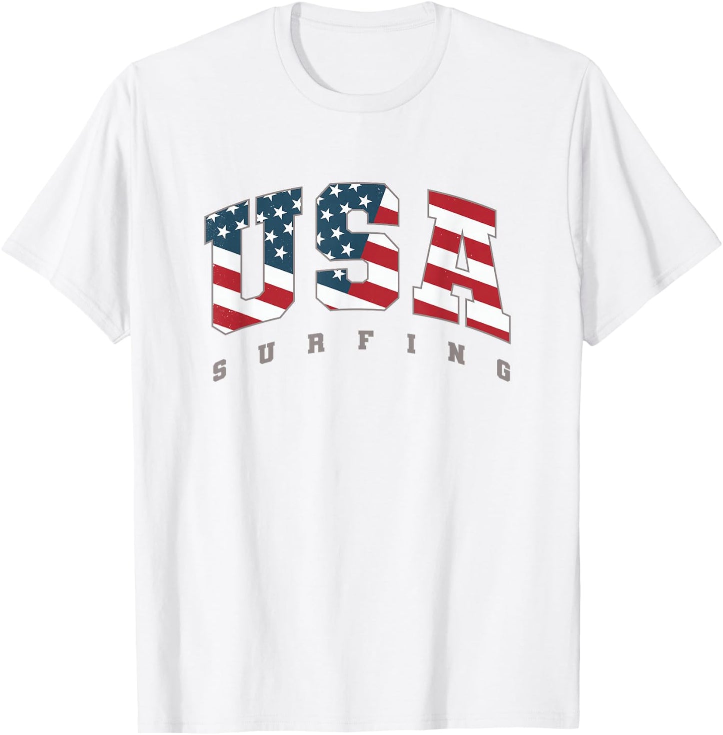 USA Flag Team Surf Support Athlete Surfing Women Kids Men T-Shirt - T-Shirt | White
