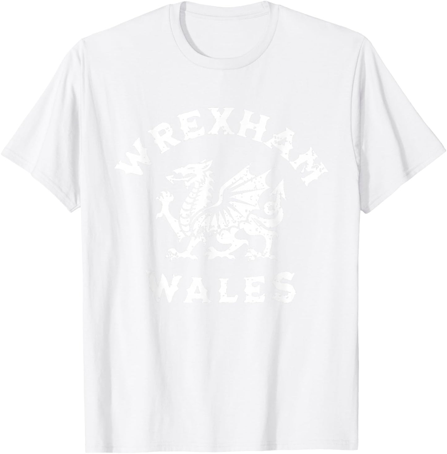 Wrexham Wales Welsh Dragon Flag Vintage T-Shirt - T-Shirt | White