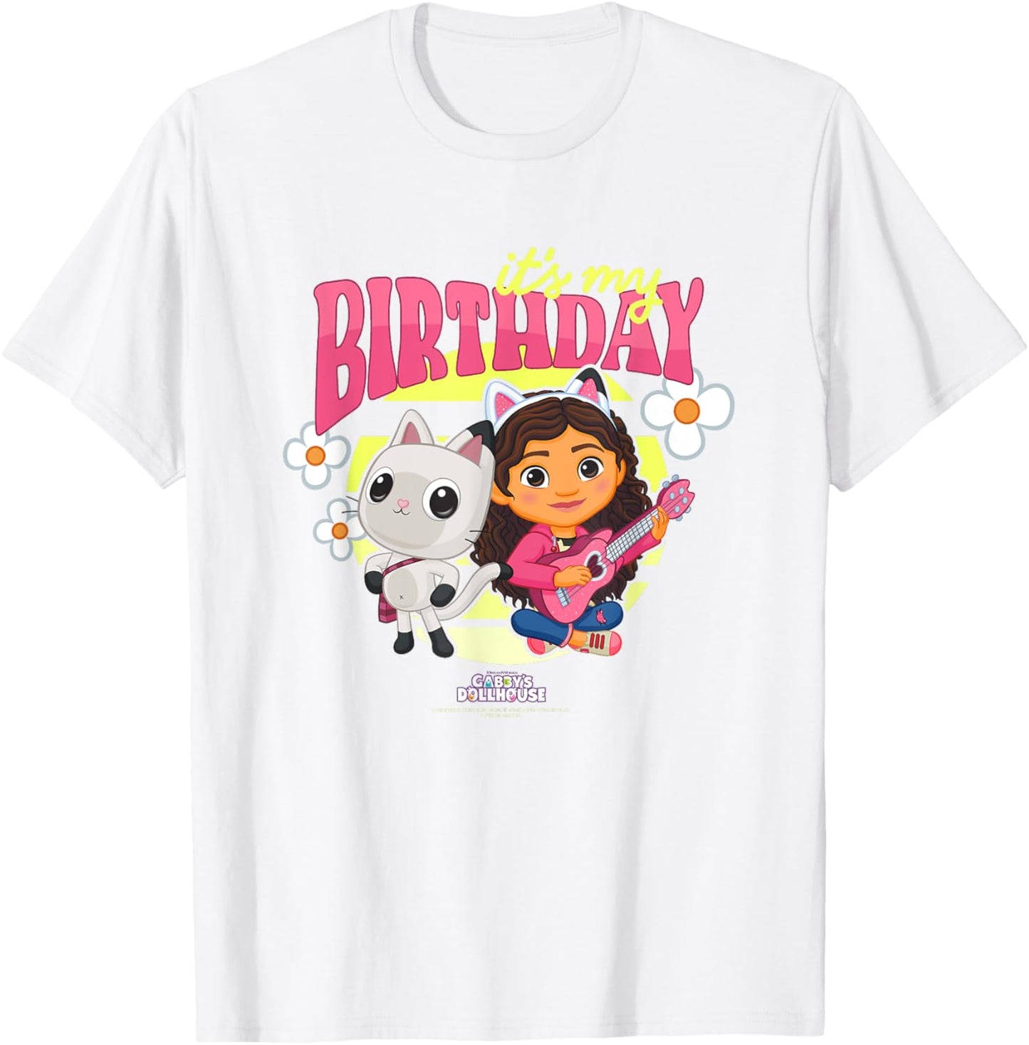 DreamWorks Gabby's Dollhouse Birthday It's My Birthday Logo T-Shirt - T-Shirt | White