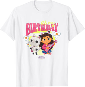 DreamWorks Gabby's Dollhouse Birthday It's My Birthday Logo T-Shirt - T-Shirt | White