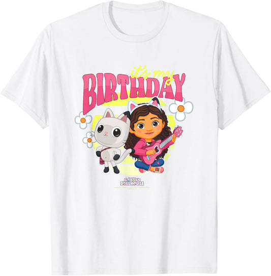 DreamWorks Gabby's Dollhouse Birthday It's My Birthday Logo T-Shirt - T-Shirt | White