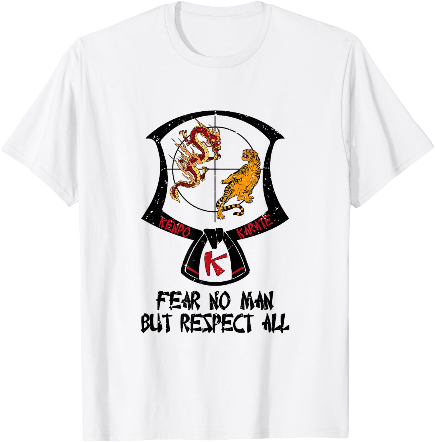 Kenpo Karate Patch Black Belt Saying Belt Ranking T-Shirt - T-Shirt | White