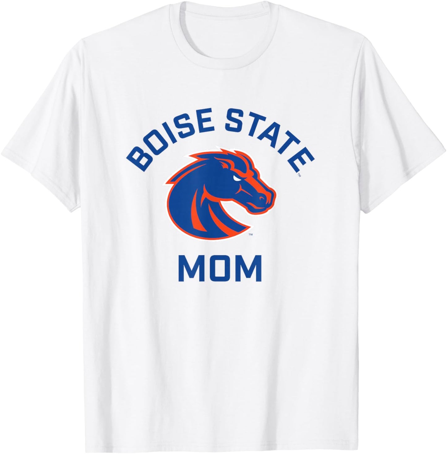 Boise State University BSU Broncos Arched Mom T-Shirt - T-Shirt | White