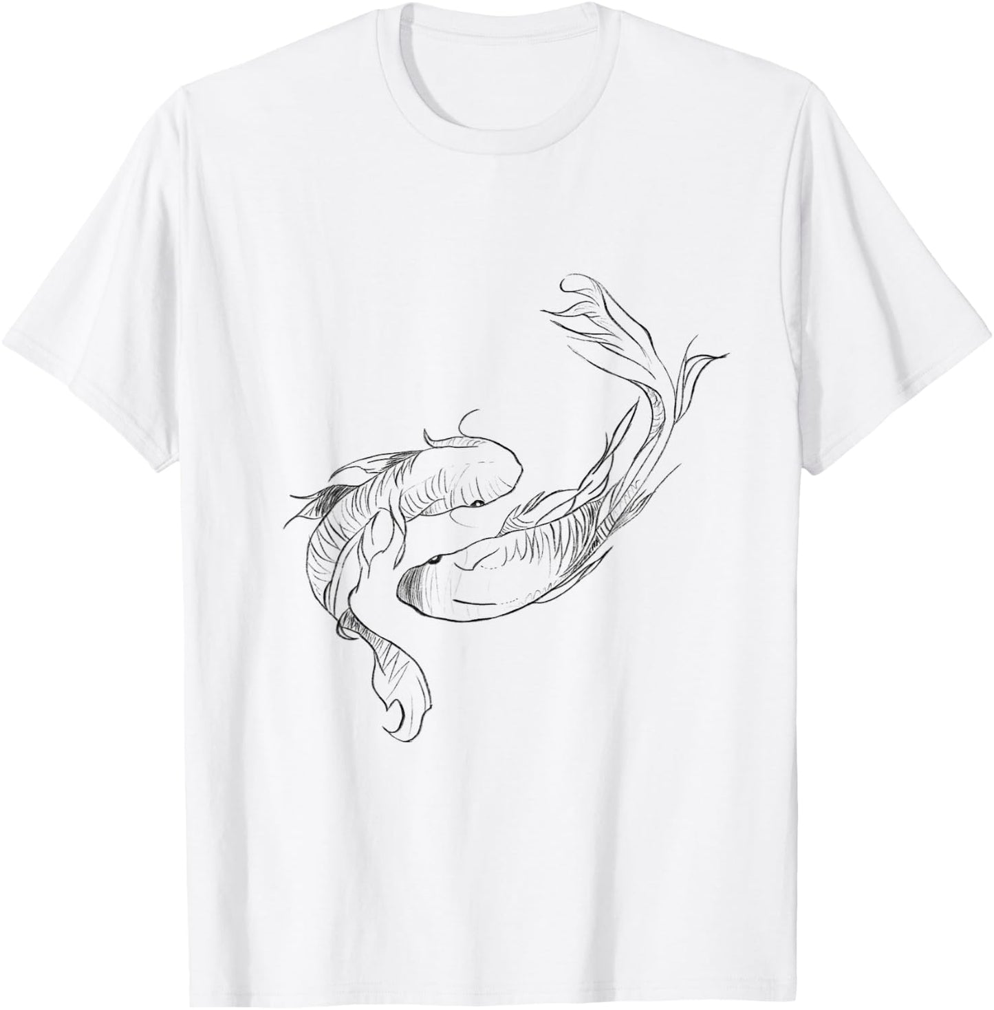 Koi Ying Yang floating Nishikigoi Koi carp fish lover T-Shirt - T-Shirt | White