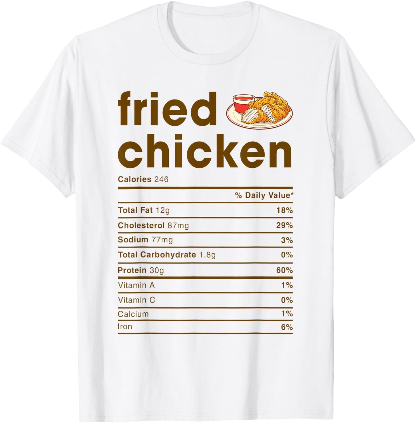 Food Nutrition Facts Shirts Co. Fried Chicken Nutrition Facts T-Shirt - T-Shirt | White