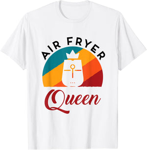 Air Fryer Queen Cooking Lover Women Cute Fried Food Cook T-Shirt - T-Shirt | White