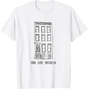 Park Slope Brooklyn Brownstone T-Shirt - T-Shirt | White