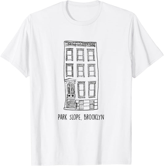 Park Slope Brooklyn Brownstone T-Shirt - T-Shirt | White