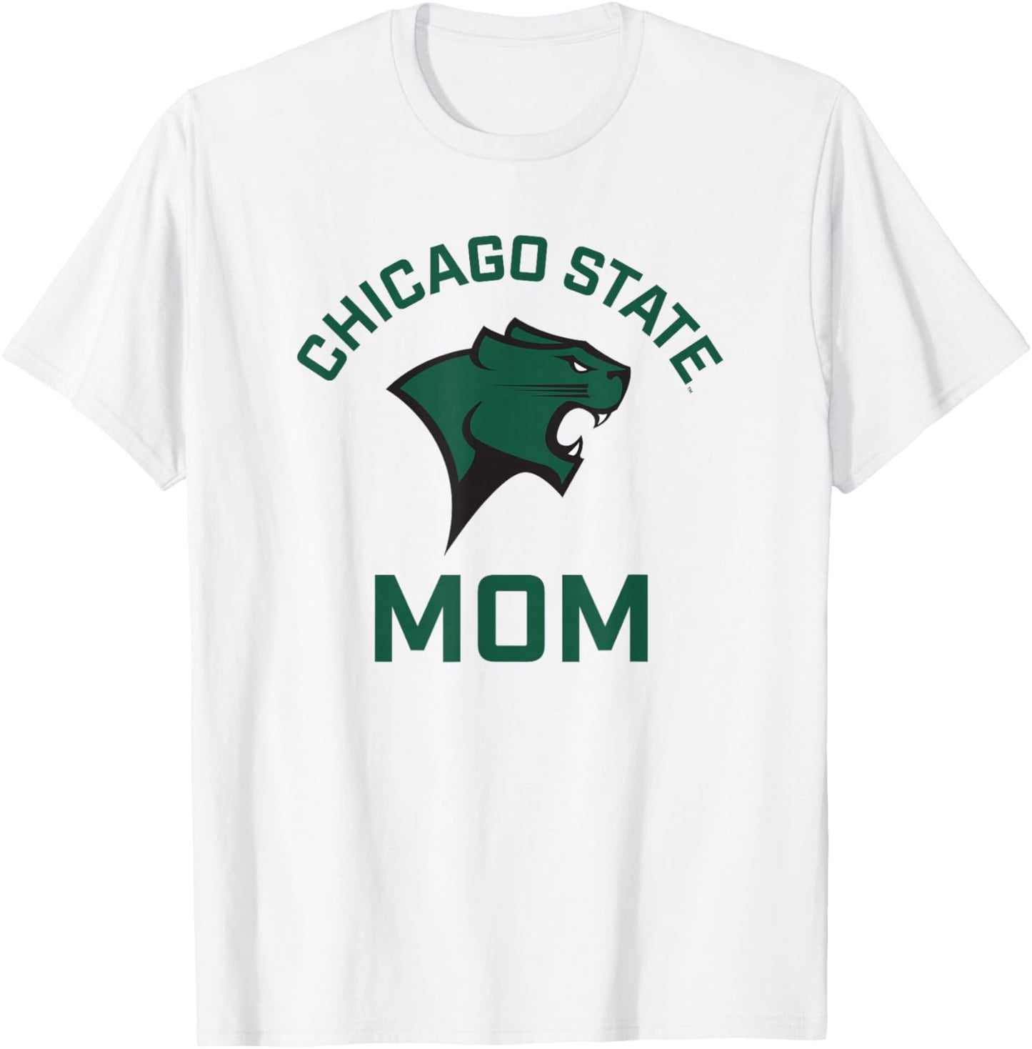 Chicago State University Cougars Arched Mom T-Shirt - T-Shirt | White