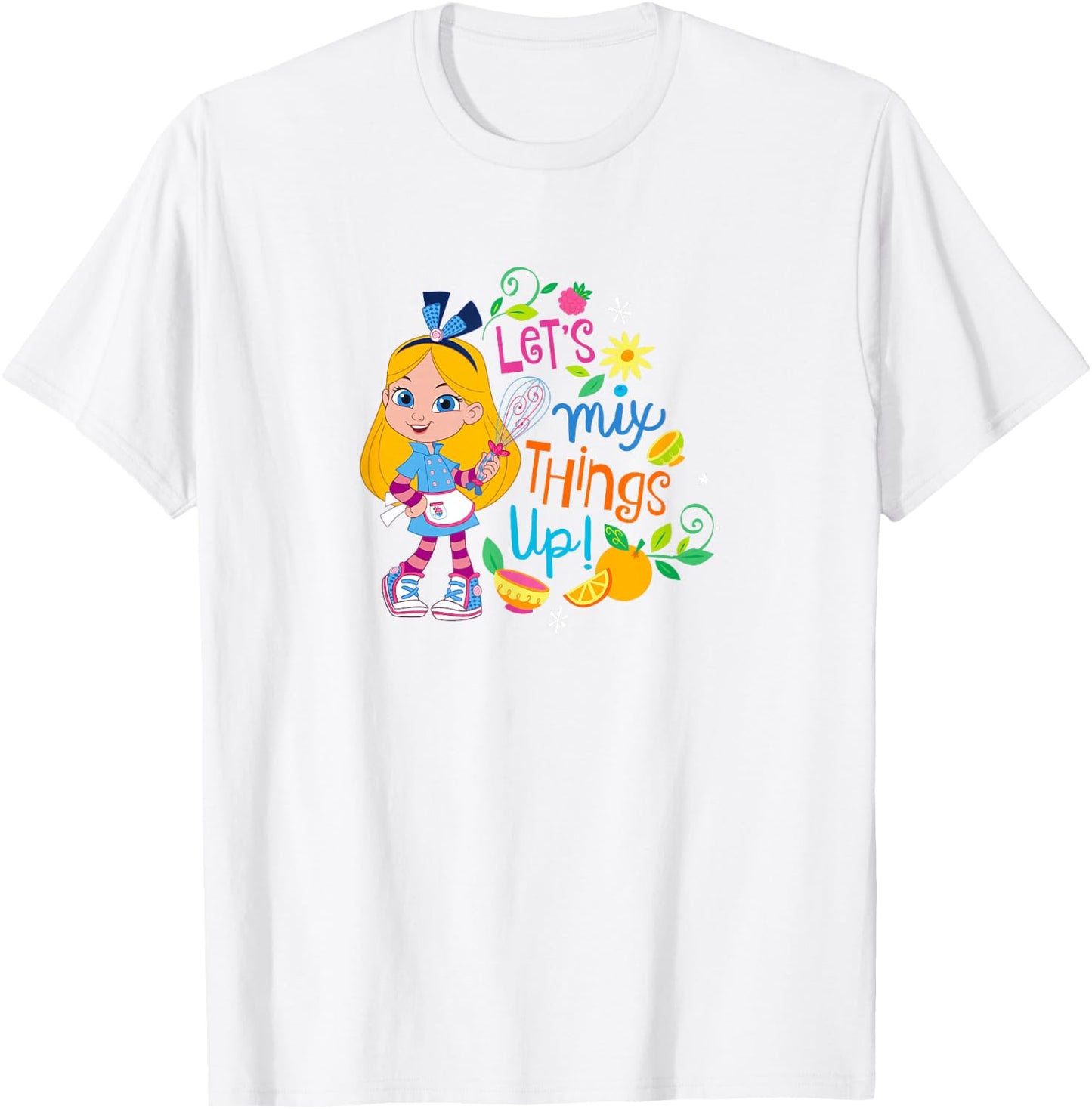 Disney Alice's Wonderland Bakery Let's Mix Things Up! Logo T-Shirt - T-Shirt | White