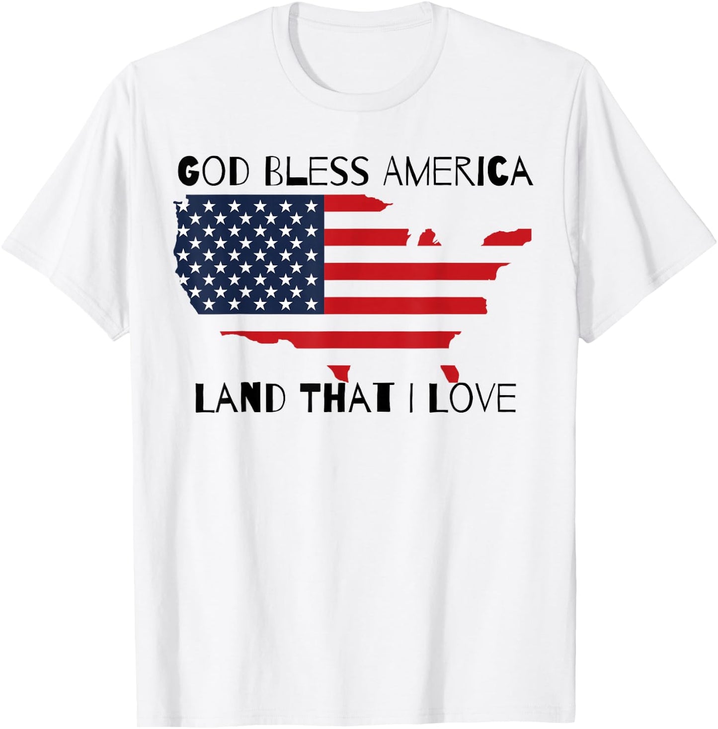 God Bless America USA T-Shirt - T-Shirt | White