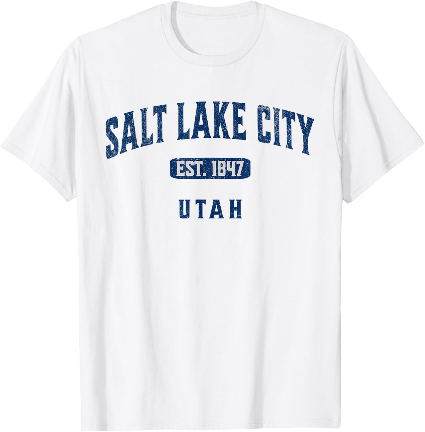 Vintage Athletic Souvenir Visit Salt Lake City Utah T-Shirt - T-Shirt | White