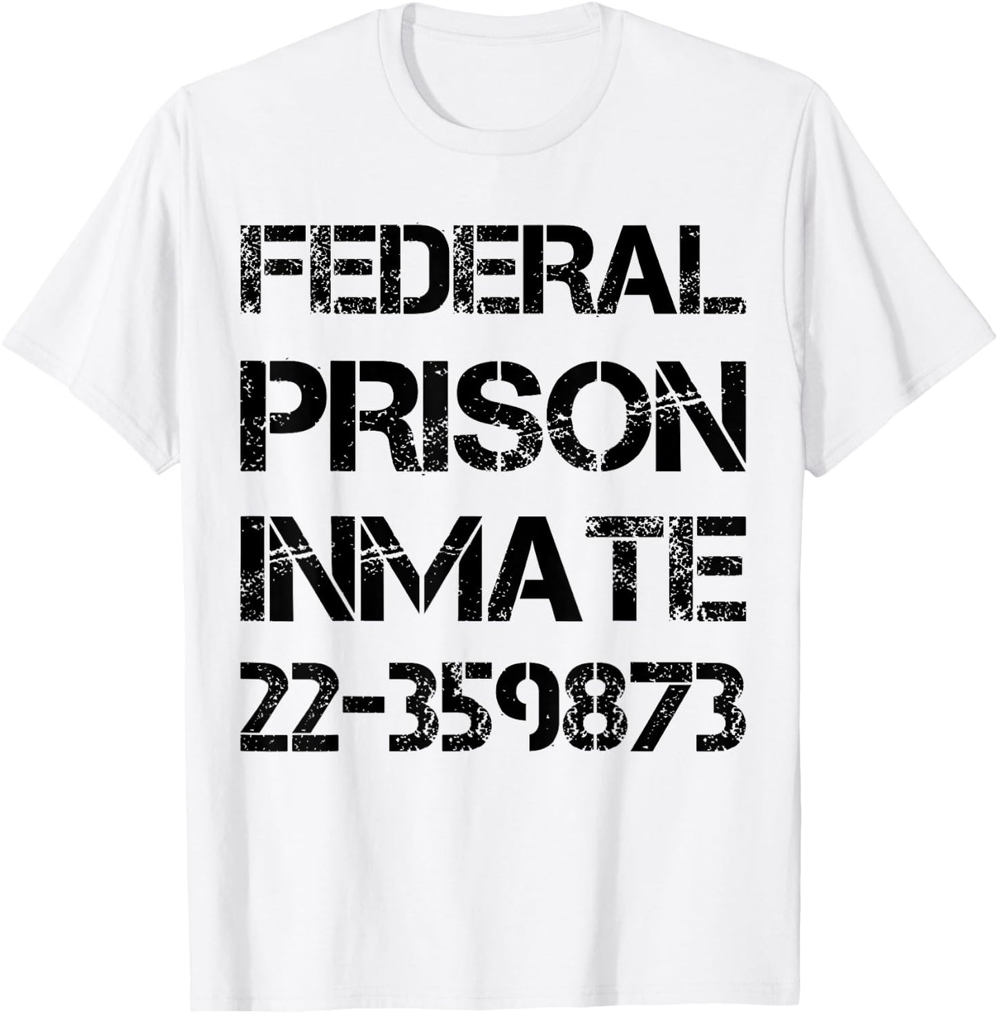 Halloween Federal Prison Jail Inmate Prisoner Costume T-Shirt - T-Shirt | White
