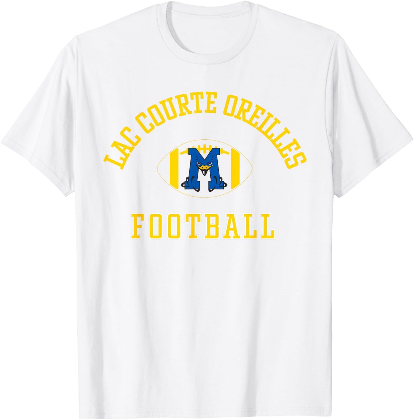 Lac Courte Oreilles Ojibwe School Migiziwag Football T-Shirt - T-Shirt | White