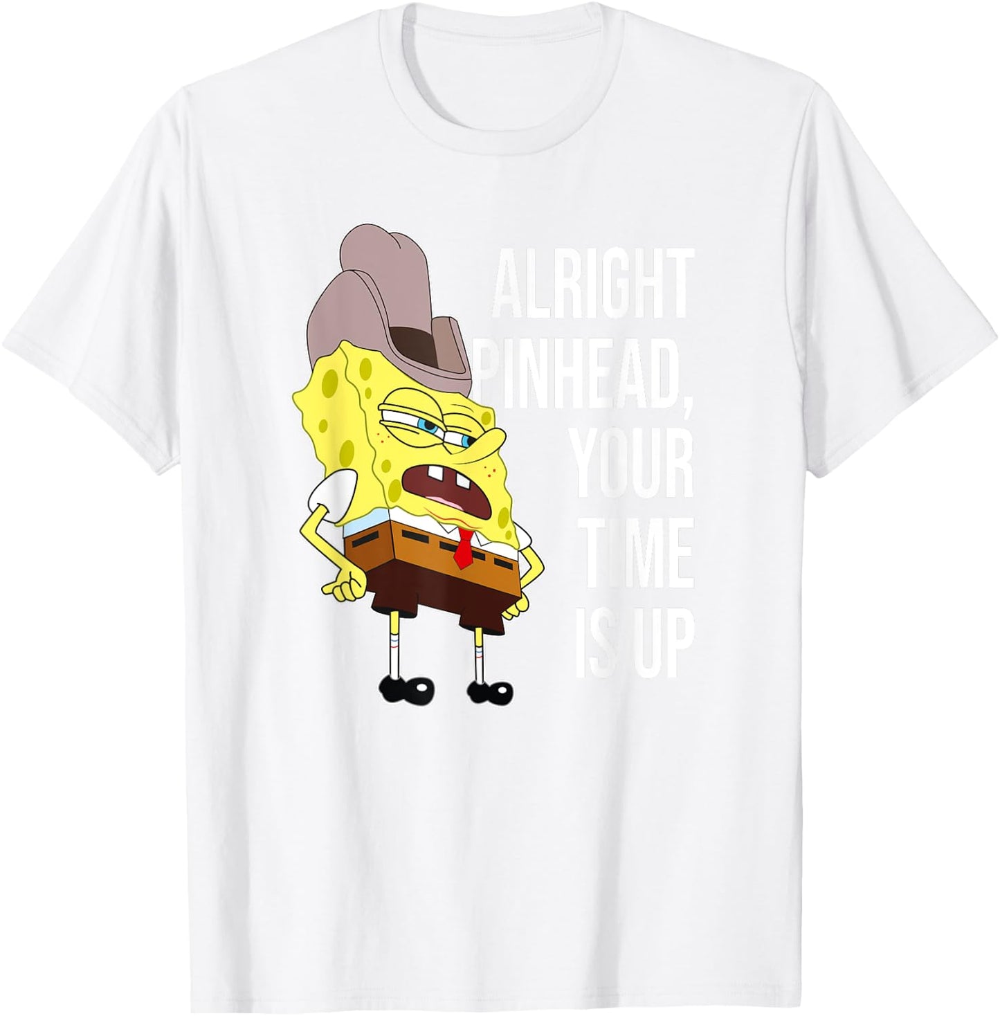Mademark x SpongeBob SquarePants - SpongeBob - Alright Pinhead, Your Time is Up T-Shirt - T-Shirt | White