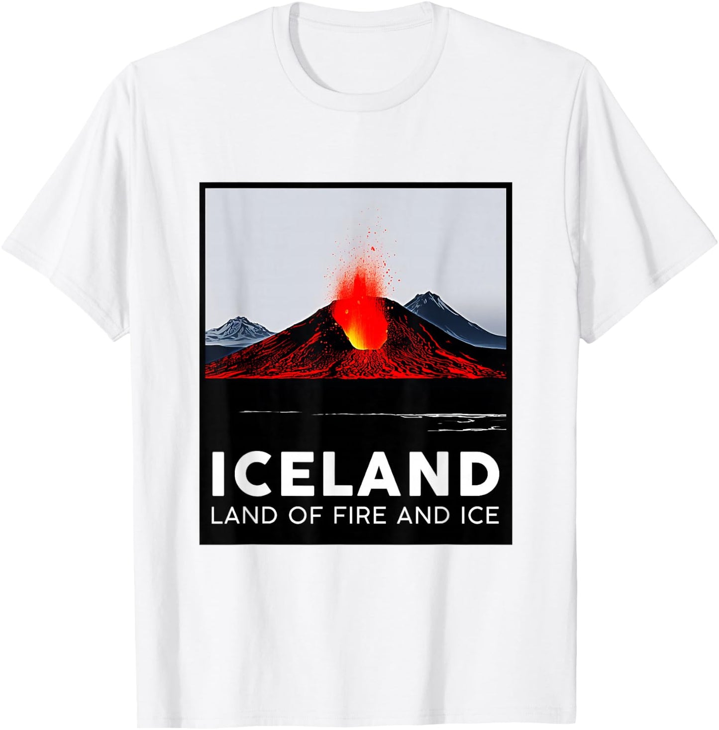 Iceland Volcano Fire Ice Hiking Camping Outdoors Vatnajökull T-Shirt - T-Shirt | White