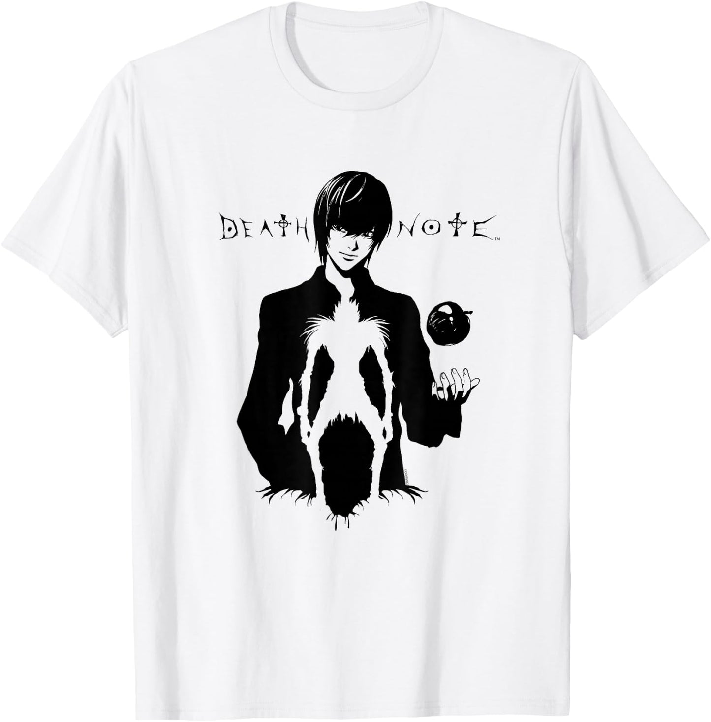 Death Note Light Silhoutte with Ryuk Anime T-Shirt - T-Shirt | White