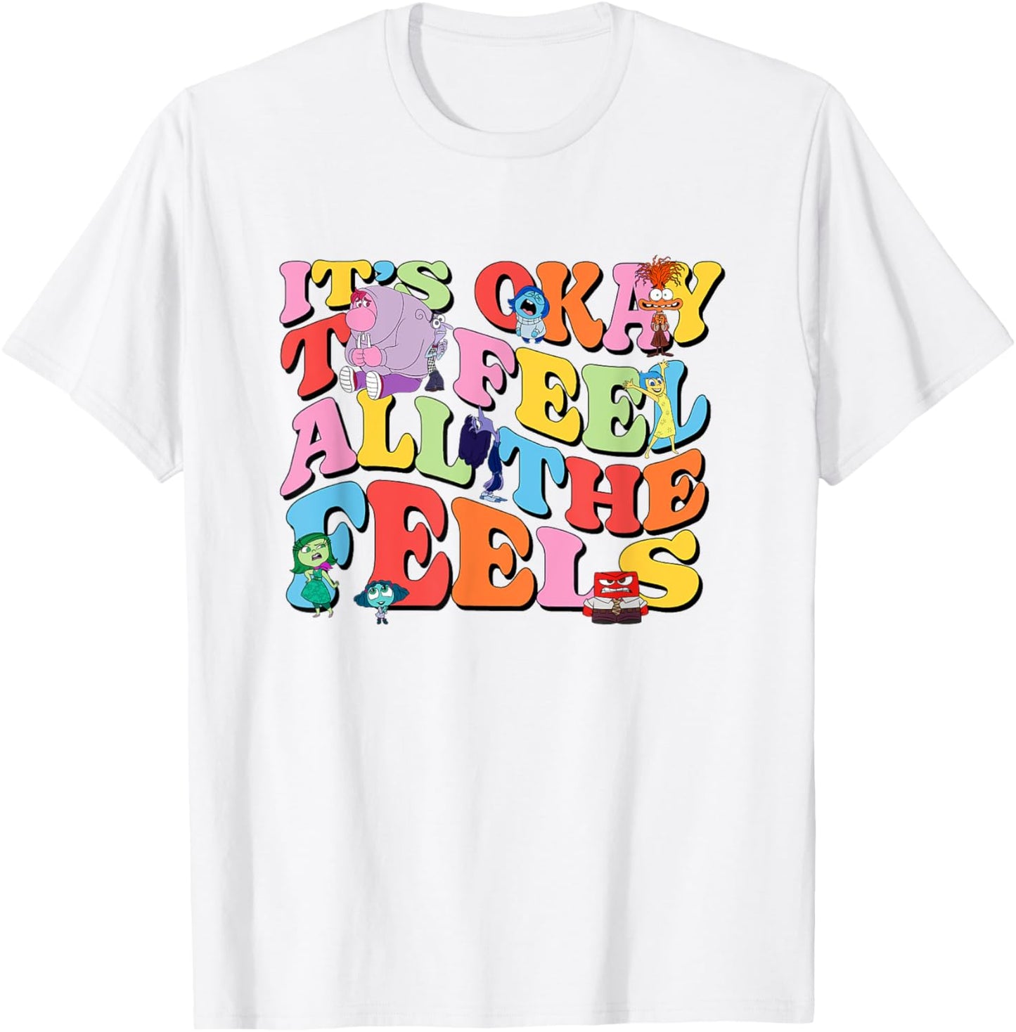 Disney Pixar Inside Out 2 It’s Okay To Feel All The Feels T-Shirt - T-Shirt | White